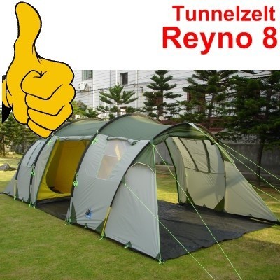 10T 8 Personen Tunnel-Zelt REYNO 8 WS=3000mm